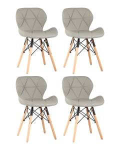 Набор из 4 стульев Stool Group Бон DC-19122601 grey X4 серый, экокожа