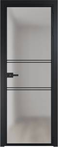 Межкомнатная дверь Profil Doors 2 AX цвет профиля Черный, стекло безопасное 6 мм матовое 700x2000