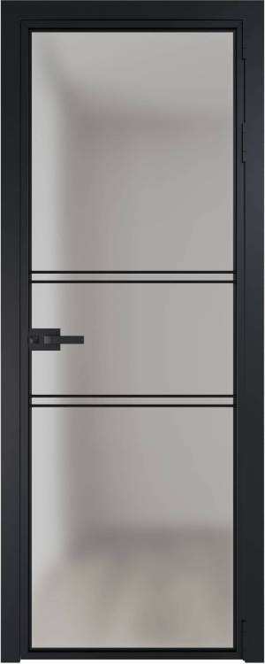 Межкомнатная дверь Profil Doors 2 AX цвет профиля Черный, стекло безопасное 6 мм матовое 700x2000