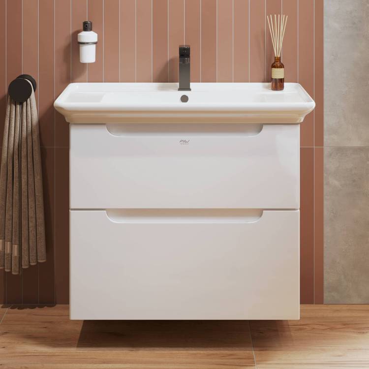 Тумба под раковину Alavann Berta 85 ALV0161003 белая, эмаль