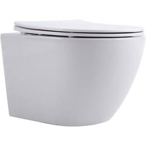 Унитаз подвесной Aquanet Cetus W Short безободковый, с крышкой-сиденьем микролифт