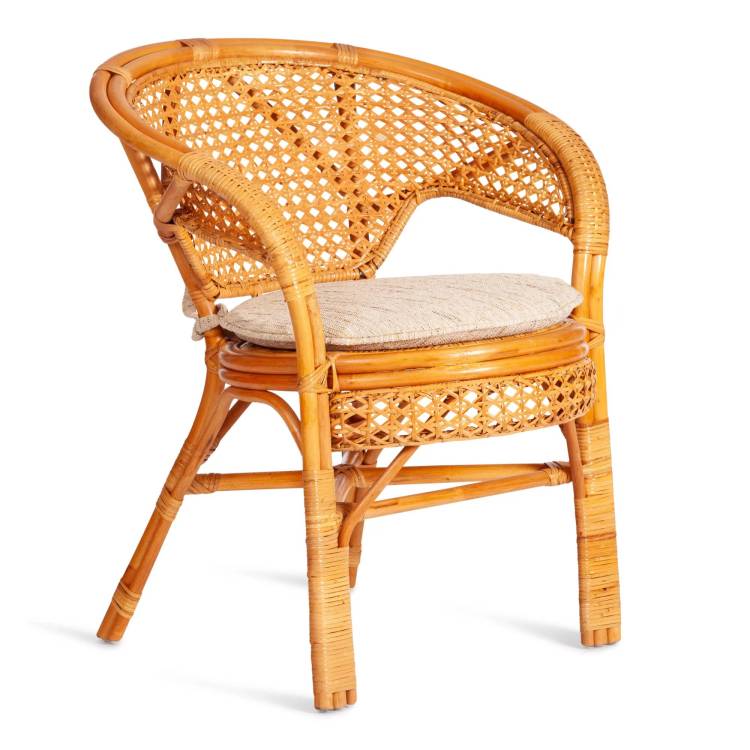 Кресло Tetchair Pelangi 02/15B 25332 мед, ротанг, с подушкой