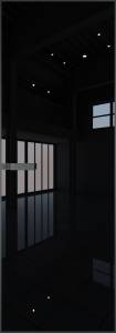 Межкомнатная дверь Profil Doors 1 AGN цвет профиля Серая ночь, стекло безопасное 4 мм lacobel черный лак 700x2000