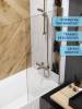 Шторка на ванну Watersense Paula W00212 профиль хром глянцевый, стекло прозрачное, 70x140 фото 3