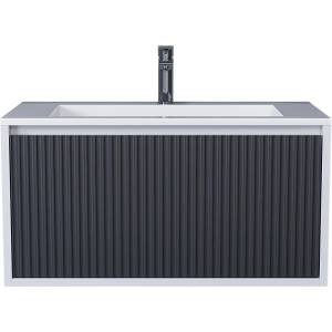 Тумба с раковиной Uperwood Next Premium 3930205166 подвесная, 1 ящик, белая, графит, 80 см