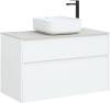 Тумба под раковину Aquanet Nova Lite 100 242581 2 ящика, белый глянец фото 6