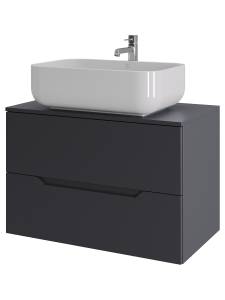 Тумба с раковиной Orange Line Li-80TugMDF+B03-600W графит матовый, 80.5 см