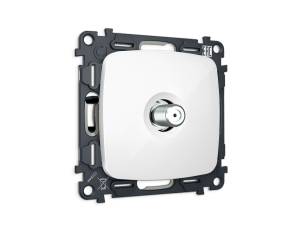 Комплект механизма TV розетки SAT Ambrella Volt MO MO113050 белый глянец