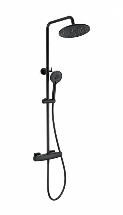 Душевая стойка Wonzon & Woghand WW-B3035-A-MB с термостатом, черный