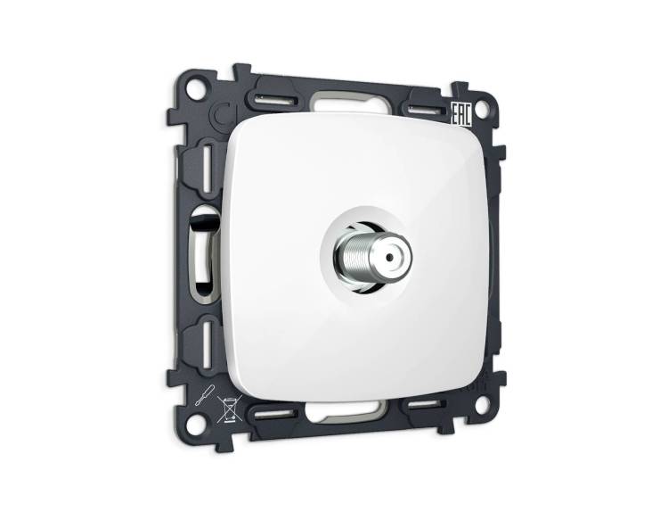 Комплект механизма TV розетки SAT Ambrella Volt MO MO113050 белый глянец