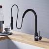 Смеситель для кухни Dorff Logic D3007522 с вытягивающимся изливом, черный фото 5