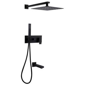 Душевая система Abber Daheim AF8217B черная матовая