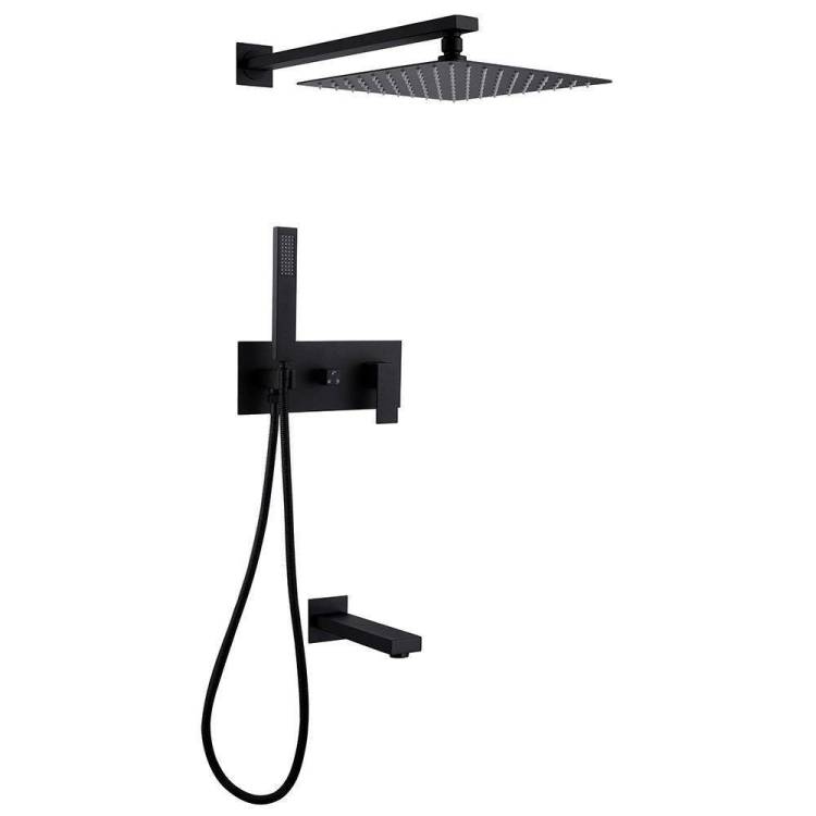 Душевая система Abber Daheim AF8217B черная матовая