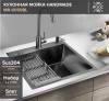 Комплект Мойка кухонная РМС MR MR-6050BL c корзиной и дозатором + Смеситель РМС SUS125BL-017F-015 чёрный фото 2