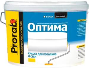 Краска для стен и потолков Оптима белая 14кг