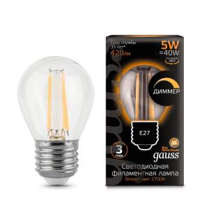 Лампа светодиодная диммируемая Gauss Filament 105802105-D