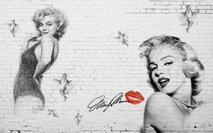 3D Фотообои Artegrafico «Мэрилин Монро. Настенная роспись» LOFT-007 канвас