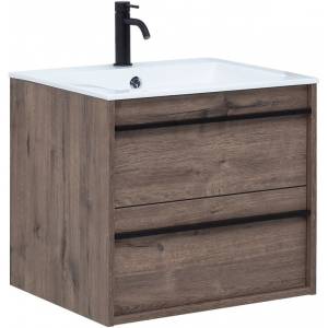 Тумба с раковиной Aquanet Lino 60 271944 подвесная, дуб веллингтон