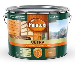 Лазурь защитная влагостойкая для защиты древесины до 10 лет Pinotex Ultra орегон 2.5 л