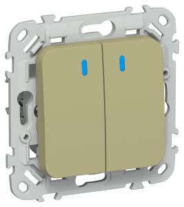 Выключатель 2-клавишный IEK Flite FI-V20-1-10-1-K26 оливковый
