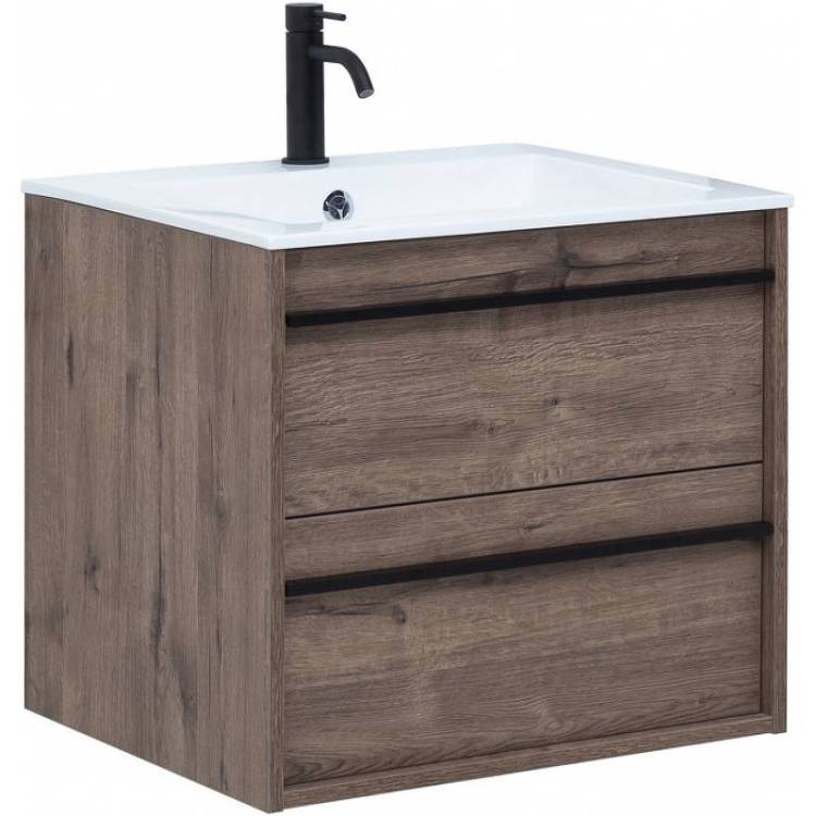 Тумба с раковиной Aquanet Lino 60 271944 подвесная, дуб веллингтон