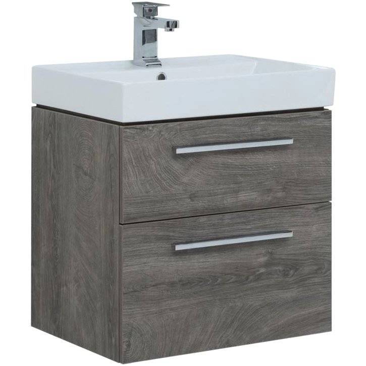 Тумба с раковиной Aquanet Nova 60 2 ящика, дуб рошелье