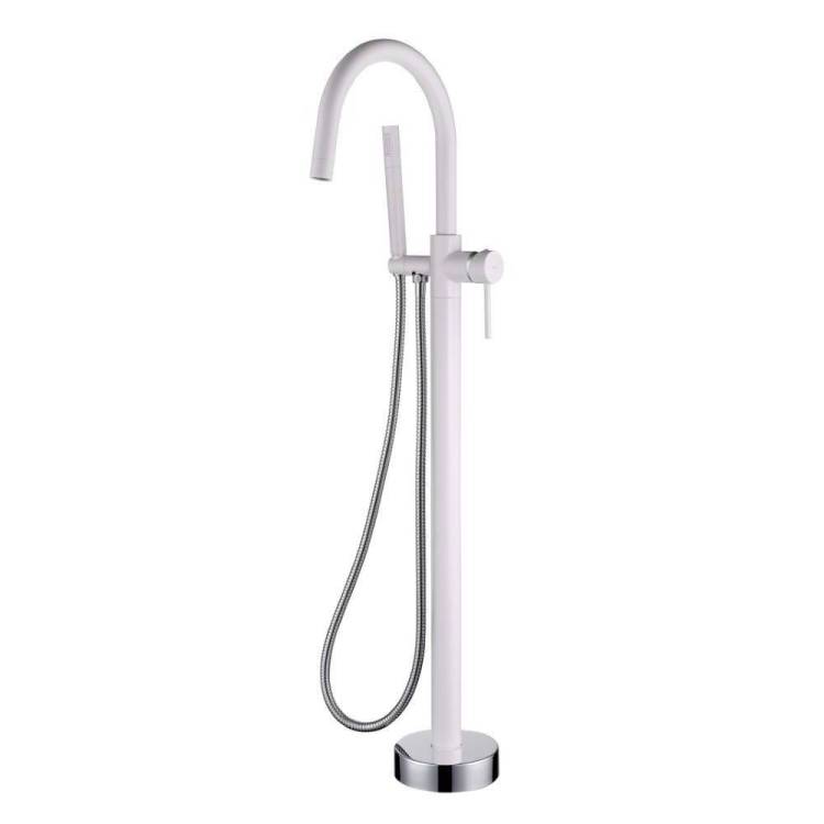 Смеситель для ванны Boheme Uno 469-WCR White Chrome напольный