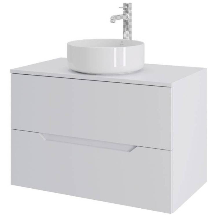 Тумба с раковиной Orange Line Li-80TuwMDF+B09-360W белая матовая, 80.5 см