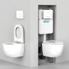 Комплект Abber Bequem AC1100T-AC0105-AC0120NG унитаз подвесной, безободковый, сиденье микролифт, белый, кнопка никель фото 2
