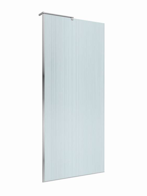Душевая перегородка BelBagno UNO-L-1-TB-90-FL-Cr профиль хром, стекло рифленое, 90x200