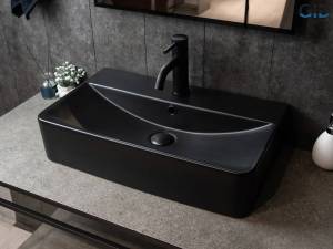 Раковина Gid Geométrico Bm1344 53361 черная матовая, 61x35.5x14