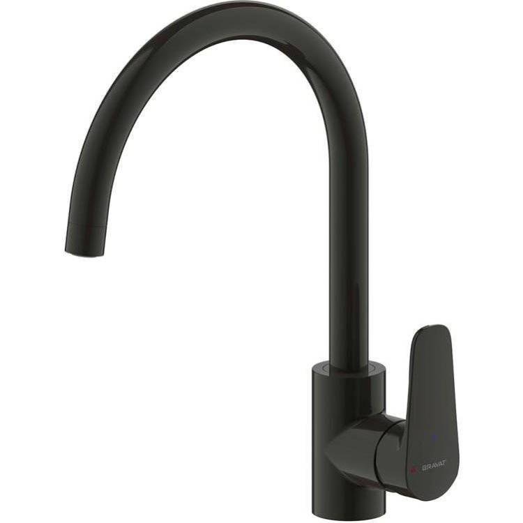 Смеситель для кухни Bravat Source Black F7173218BW-ENG черный
