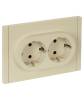 Розетка 2-местная с заземлением и шторками IEK Forte&Piano FP-R24-16-1-K10 ваниль