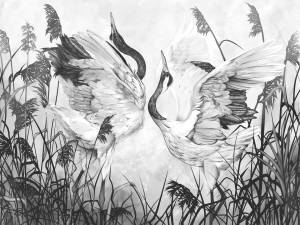 Фреска Ortograf Animality 34706 Crane dance Флора FLN