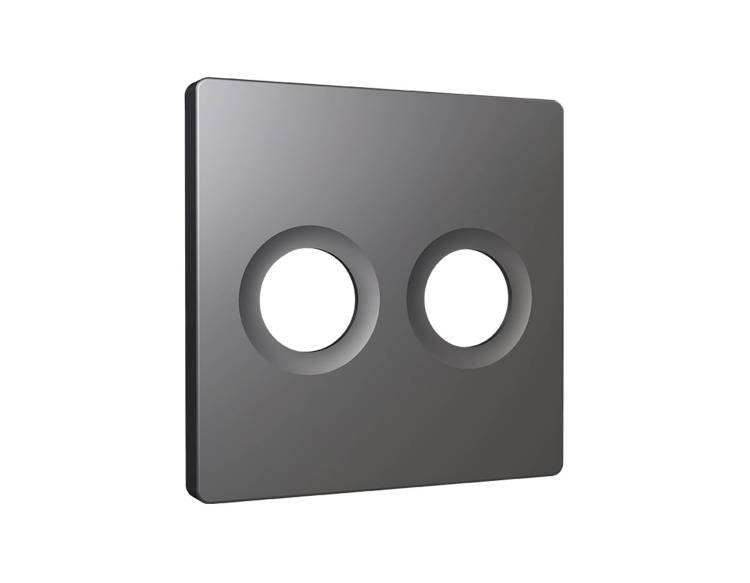 Лицевая панель для двойной TV розетки Ambrella Volt Alfa AP6633 антрацит серый