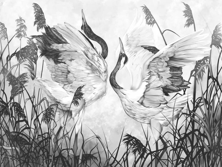 Фреска Ortograf Animality 34706 Crane dance Флора FLN