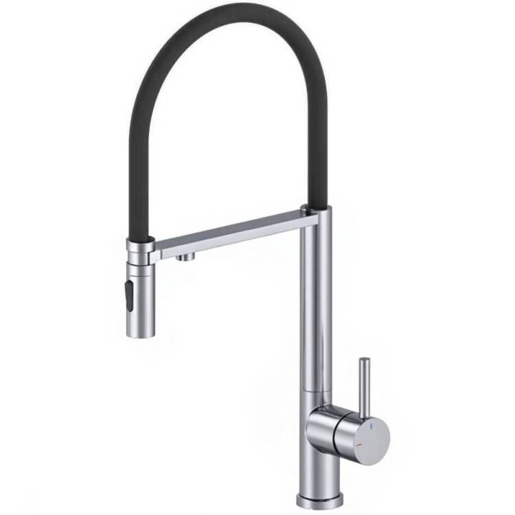 Смеситель для кухни Wonzon & Woghand WW-458027-CR с гибким изливом и подключением фильтра, хром