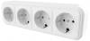 Розетка 4-местная с заземляющим контактом Stekker Брест 39703