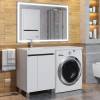 Тумба с раковиной Uperwood Magenta под стиральную машину, напольная, правая, с дверцами, белая, графит, 60 см фото 3