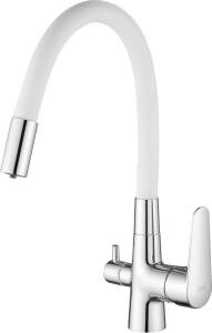 Смеситель для кухни ESKO Coral CL 03 W хром, белый, с гибким изливом