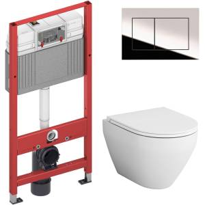 Комплект Унитаз подвесной Am.Pm Spirit V2.0 C701700SC с микролифтом + Инсталляция TECE Now 9400412 4 в 1 с кнопкой