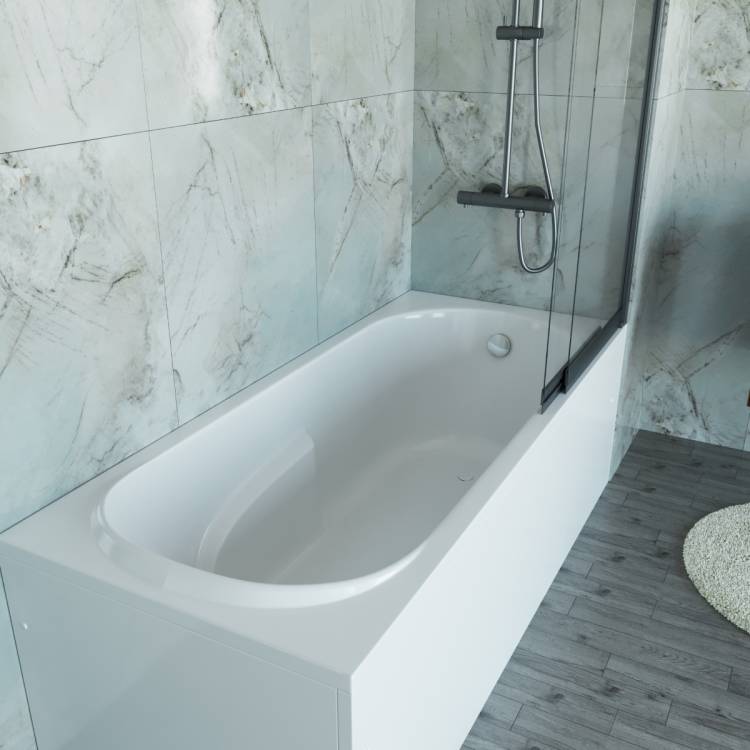 Акриловая ванна Vincea VBT-2A170-FR с каркасом, белая, 170x75x48