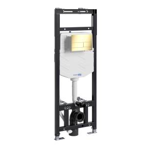 Система инсталляции для унитазов Wasserkraft New Alme 15TLT.010.ME.PG04 клавиша золото глянцевое