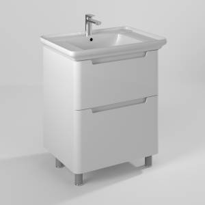 Тумба под раковину Briz Альби 235 03-08075-14 00 БЕЛ, белый глянцевый, 75x51