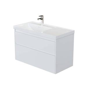 Тумба с раковиной Aquanet Nova Lite 2.0 90 L 365922 Белый глянец