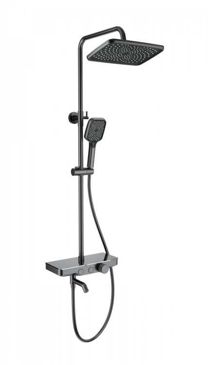 Душевая стойка Wonzon & Woghand WW-B3099-A-BGG с термостатом, темный графит