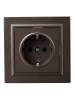 Розетка 1-местная с заземлением и шторками IEK Brite BR-R14-16-K45-F темная бронза фото 2