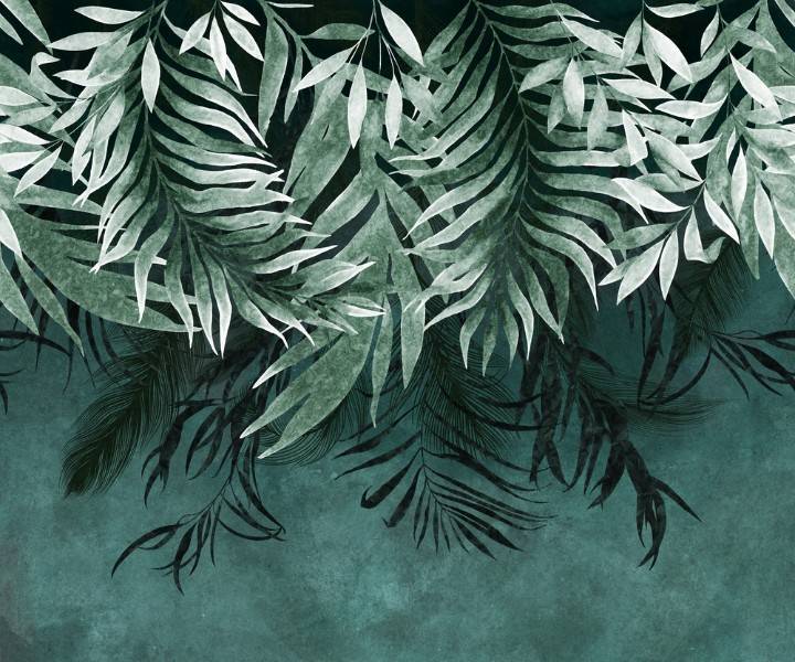 3D Фотообои Artegrafico «Изумрудные ниспадающие листья» FLV-010 канвас