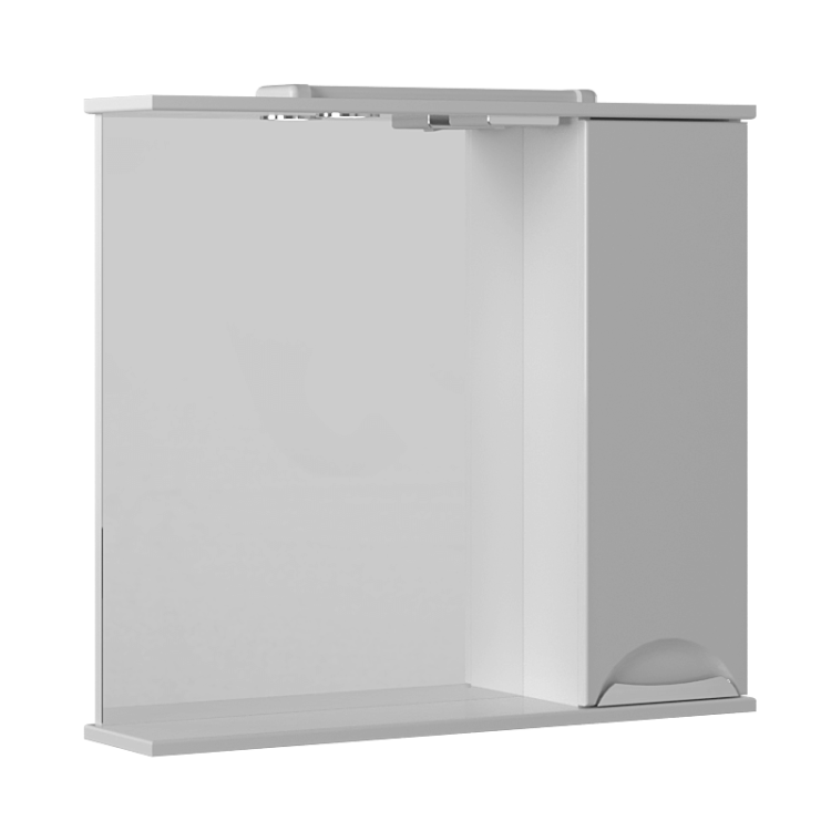 Зеркало-шкаф Briz Бриз 362 02-11075-00 02 БЕЛ правый, белый глянец, 75 см