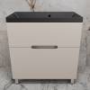 Тумба с раковиной Style Line Матис 80 напольная, крем, раковина антрацит, 82x80x45
